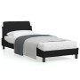 Bed frame with headboard black synthetic leather 90x190 cm by , Beds and slatted bases - Ref: Foro24-373098, Price: 111,34 €,...