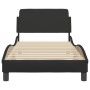 Bed frame with headboard black synthetic leather 90x190 cm by , Beds and slatted bases - Ref: Foro24-373098, Price: 111,34 €,...