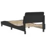 Bed frame with headboard black synthetic leather 90x190 cm by , Beds and slatted bases - Ref: Foro24-373098, Price: 109,66 €,...