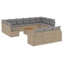 Gartensofa-Set 14-teilig und beige synthetische Rattankissen-Mischung von , Gartensets - Ref: Foro24-3256696, Preis: 879,25 €...