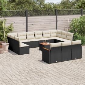 14-teiliges Gartensofa-Set mit schwarzen synthetischen Rattankissen von , Gartensets - Ref: Foro24-3226462, Preis: 774,07 €, ...