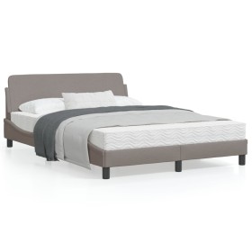 Bettgestell mit Kopfteil aus taupegrauem Stoff 120x200 cm von , Betten und Lattenroste - Ref: Foro24-373149, Preis: 172,16 €,...