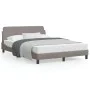 Estructura de cama con cabecero de tela gris taupe 120x200 cm de , Camas y somieres - Ref: Foro24-373149, Precio: 168,64 €, D...
