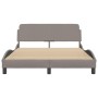 Estructura de cama con cabecero de tela gris taupe 120x200 cm de , Camas y somieres - Ref: Foro24-373149, Precio: 179,66 €