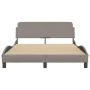 Estructura de cama con cabecero de tela gris taupe 120x200 cm de , Camas y somieres - Ref: Foro24-373149, Precio: 168,64 €, D...