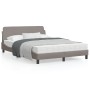 Bed frame with headboard in taupe gray fabric 140x200 cm by , Beds and slatted bases - Ref: Foro24-373189, Price: 167,84 €, D...