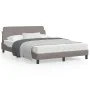 Bed frame with headboard in taupe gray fabric 140x200 cm by , Beds and slatted bases - Ref: Foro24-373189, Price: 164,83 €, D...