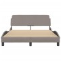 Estructura de cama con cabecero de tela gris taupe 140x200 cm de , Camas y somieres - Ref: Foro24-373189, Precio: 167,84 €, D...