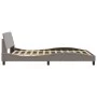 Bed frame with headboard in taupe gray fabric 140x200 cm by , Beds and slatted bases - Ref: Foro24-373189, Price: 164,83 €, D...