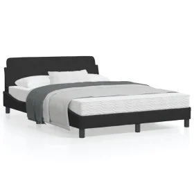 Bed frame with black velvet headboard 140x200 cm by , Beds and slatted bases - Ref: Foro24-373194, Price: 140,81 €, Discount: %