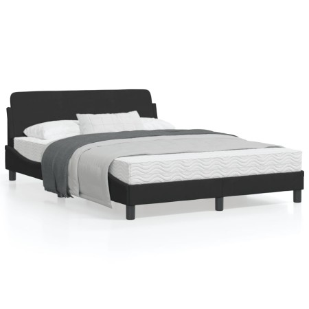 Bed frame with black velvet headboard 140x200 cm by , Beds and slatted bases - Ref: Foro24-373194, Price: 142,39 €, Discount: %