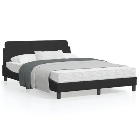 Bettgestell mit schwarzem Samtkopfteil 140x200 cm von , Betten und Lattenroste - Ref: Foro24-373194, Preis: 140,81 €, Rabatt: %