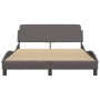 Estructura de cama con cabecero cuero sintético gris 120x200cm de , Camas y somieres - Ref: Foro24-373161, Precio: 150,22 €