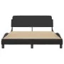 Black white synthetic leather headboard bed frame 120x200cm by , Beds and slatted bases - Ref: Foro24-373163, Price: 111,51 €...