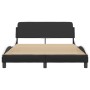 Estructura cama cabecero cuero sintético negro blanco 120x200cm de , Camas y somieres - Ref: Foro24-373163, Precio: 167,80 €
