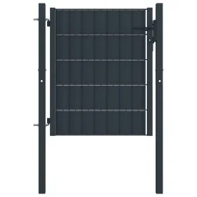 Anthrazitgraues Zauntor aus PVC und Stahl, 100 x 81 cm von vidaXL, Gartentore - Ref: Foro24-145232, Preis: 128,10 €, Rabatt: %