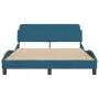 Estructura de cama con cabecero terciopelo azul 120x200 cm de , Camas y somieres - Ref: Foro24-373156, Precio: 172,16 €, Desc...
