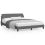 Bed frame with headboard dark gray fabric 160x200 cm by , Beds and slatted bases - Ref: Foro24-373206, Price: 190,35 €, Disco...