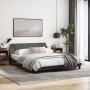 Bed frame with headboard dark gray fabric 160x200 cm by , Beds and slatted bases - Ref: Foro24-373206, Price: 195,56 €, Disco...