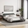 Bed frame with headboard dark gray fabric 160x200 cm by , Beds and slatted bases - Ref: Foro24-373206, Price: 190,35 €, Disco...
