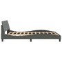 Bed frame with headboard dark gray fabric 160x200 cm by , Beds and slatted bases - Ref: Foro24-373206, Price: 195,56 €, Disco...