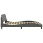 Bed frame with headboard dark gray fabric 160x200 cm by , Beds and slatted bases - Ref: Foro24-373206, Price: 190,35 €, Disco...