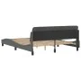 Bed frame with headboard dark gray fabric 160x200 cm by , Beds and slatted bases - Ref: Foro24-373206, Price: 190,35 €, Disco...