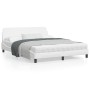 White synthetic leather headboard bed frame 160x200 cm by , Beds and slatted bases - Ref: Foro24-373219, Price: 154,67 €, Dis...