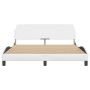 White synthetic leather headboard bed frame 160x200 cm by , Beds and slatted bases - Ref: Foro24-373219, Price: 154,67 €, Dis...