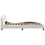 White synthetic leather headboard bed frame 160x200 cm by , Beds and slatted bases - Ref: Foro24-373219, Price: 154,67 €, Dis...