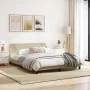 Bettgestell mit cremefarbenem Stoffkopfteil 160x200 cm von , Betten und Lattenroste - Ref: Foro24-373210, Preis: 151,38 €, Ra...
