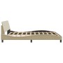 Estructura de cama con cabecero de tela color crema 160x200 cm de , Camas y somieres - Ref: Foro24-373210, Precio: 189,32 €, ...
