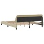Bed frame with cream fabric headboard 160x200 cm by , Beds and slatted bases - Ref: Foro24-373210, Price: 189,44 €, Discount: %