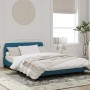 Estructura de cama con cabecero terciopelo azul 140x200 cm de , Camas y somieres - Ref: Foro24-373196, Precio: 153,51 €, Desc...
