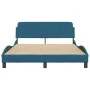 Bed frame with blue velvet headboard 140x200 cm by , Beds and slatted bases - Ref: Foro24-373196, Price: 152,76 €, Discount: %