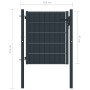 Anthrazitgraues Zauntor aus PVC und Stahl, 100 x 81 cm von vidaXL, Gartentore - Ref: Foro24-145232, Preis: 125,99 €, Rabatt: %
