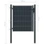 Puerta de valla de PVC y acero gris antracita 100x81 cm de vidaXL, Puertas de jardín - Ref: Foro24-145232, Precio: 128,10 €, ...