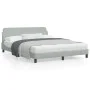 Bed frame with light gray velvet headboard 160x200cm by , Beds and slatted bases - Ref: Foro24-373212, Price: 164,91 €, Disco...