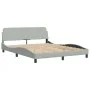 Bed frame with light gray velvet headboard 160x200cm by , Beds and slatted bases - Ref: Foro24-373212, Price: 164,91 €, Disco...