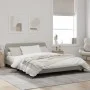 Bed frame with light gray velvet headboard 160x200cm by , Beds and slatted bases - Ref: Foro24-373212, Price: 164,91 €, Disco...