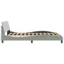 Bed frame with light gray velvet headboard 160x200cm by , Beds and slatted bases - Ref: Foro24-373212, Price: 164,91 €, Disco...