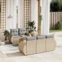 Garden sofa set with cushions 6 pieces beige synthetic rattan by , Garden sets - Ref: Foro24-3224890, Price: 455,76 €, Discou...