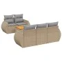 Garden sofa set with cushions 6 pieces beige synthetic rattan by , Garden sets - Ref: Foro24-3224890, Price: 455,76 €, Discou...