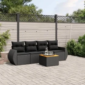 5-piece garden furniture set and black synthetic rattan cushions by , Garden sets - Ref: Foro24-3257210, Price: 317,46 €, Dis...