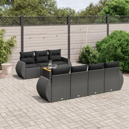 8-piece garden sofa set and black synthetic rattan cushions by , Garden sets - Ref: Foro24-3257238, Price: 515,97 €, Discount: %