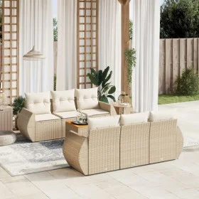 Set sofás de jardín 7 piezas y cojines ratán sintético beige by , Garden sets - Ref: Foro24-3257227, Price: 591,86 €, Discoun...