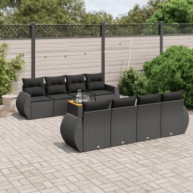 8-teiliges Gartensofa-Set und schwarze synthetische Rattankissen von , Gartensets - Ref: Foro24-3257252, Preis: 590,24 €, Rab...