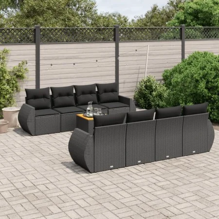 8-piece garden sofa set and black synthetic rattan cushions by , Garden sets - Ref: Foro24-3257252, Price: 566,58 €, Discount: %
