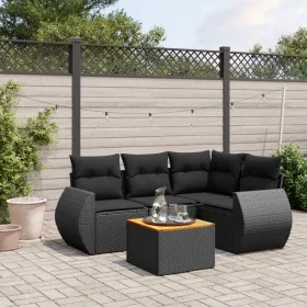 5-teiliges Gartenmöbel-Set und schwarze synthetische Rattankissen von , Gartensets - Ref: Foro24-3257315, Preis: 336,84 €, Ra...