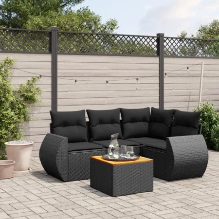 5-teiliges Gartenmöbel-Set und schwarze synthetische Rattankissen von , Gartensets - Ref: Foro24-3257315, Preis: 336,84 €, Ra...